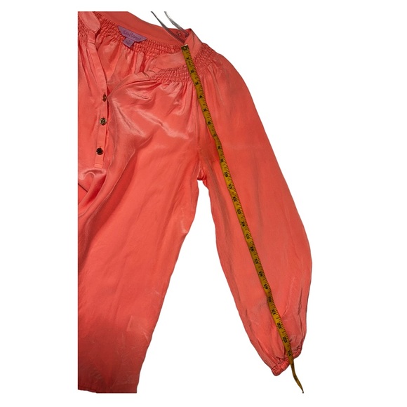 Lilly Pulitzer l Elsa Silk Salmon Pink Blouse Small - Picture 6 of 10